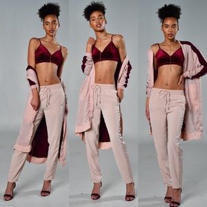 H&M Blush Satin Line Pants